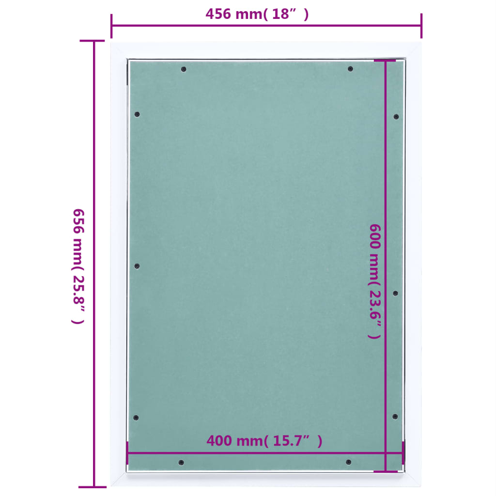 vidaXL Panneau d'accès Cadre en aluminium plaque de plâtre 400x600 mm