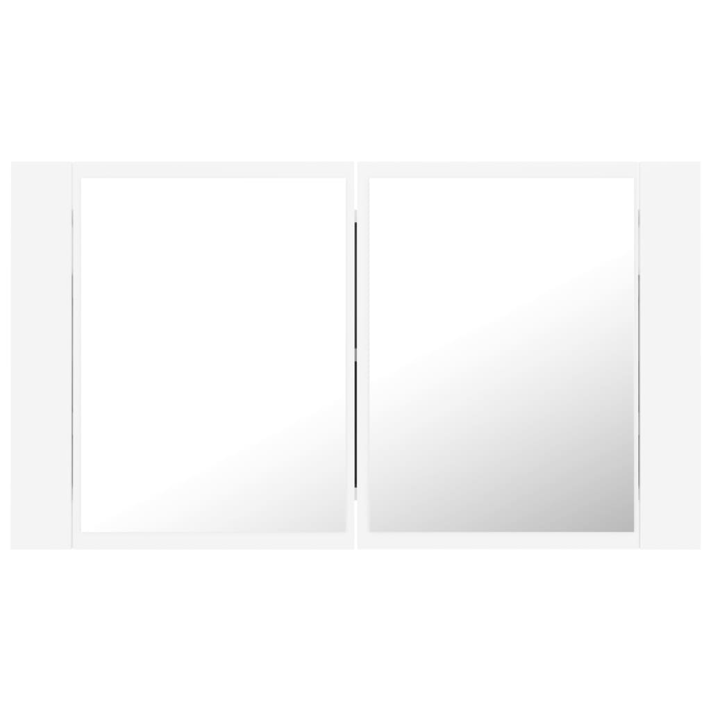 vidaXL Armoire salle de bain à miroir LED Blanc 80x12x45 cm Acrylique