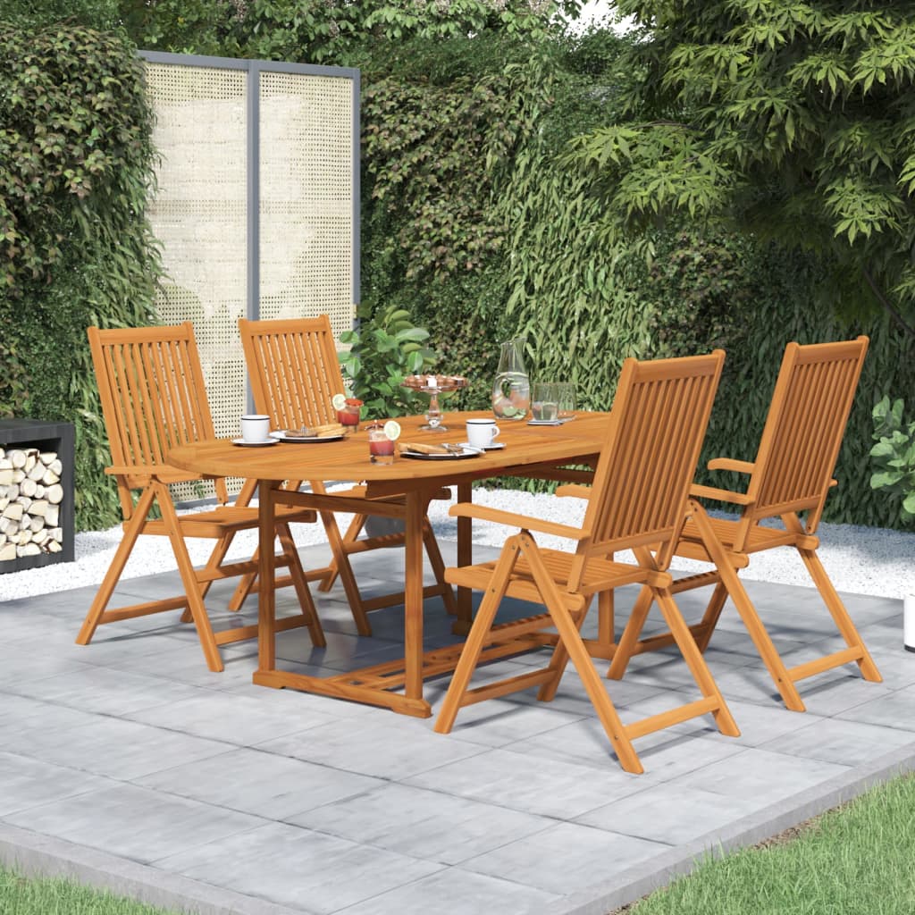 vidaXL Ensemble à manger de jardin 5 pcs Bois d'acacia massif