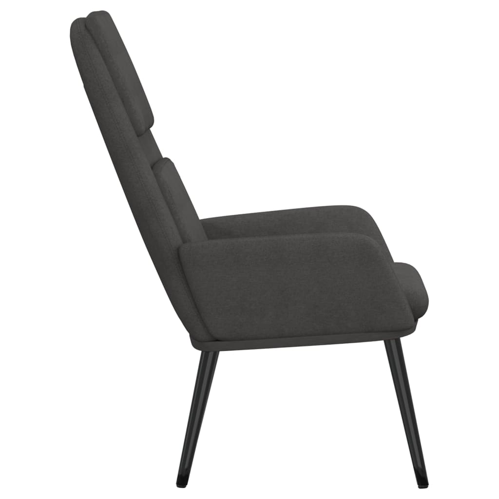 vidaXL Chaise de relaxation Gris foncé Tissu