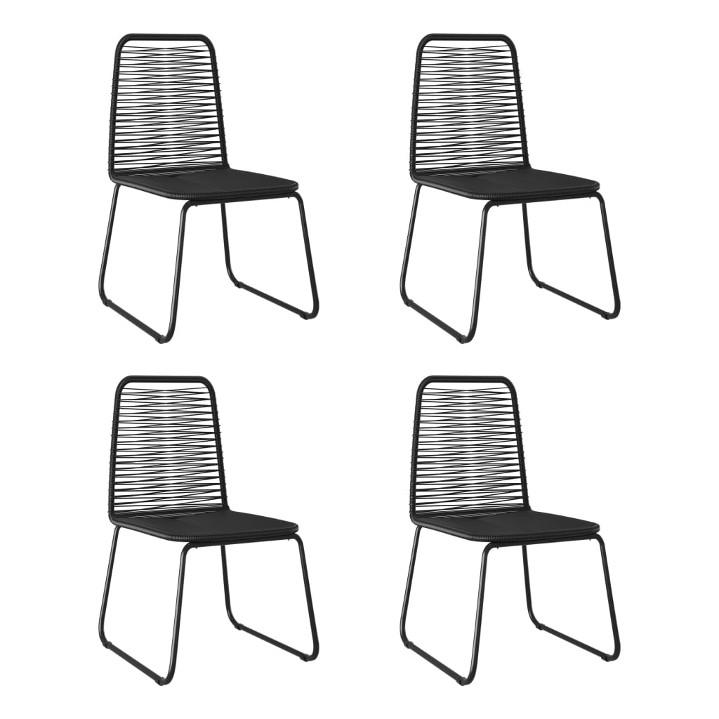 vidaXL Chaises d'extérieur lot de 4 Résine tressée Noir