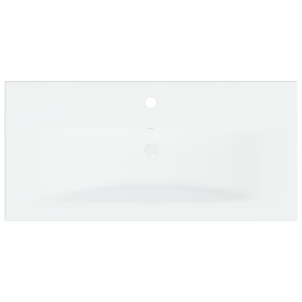 vidaXL Lavabo encastré avec robinet 81x39x18 cm céramique blanc