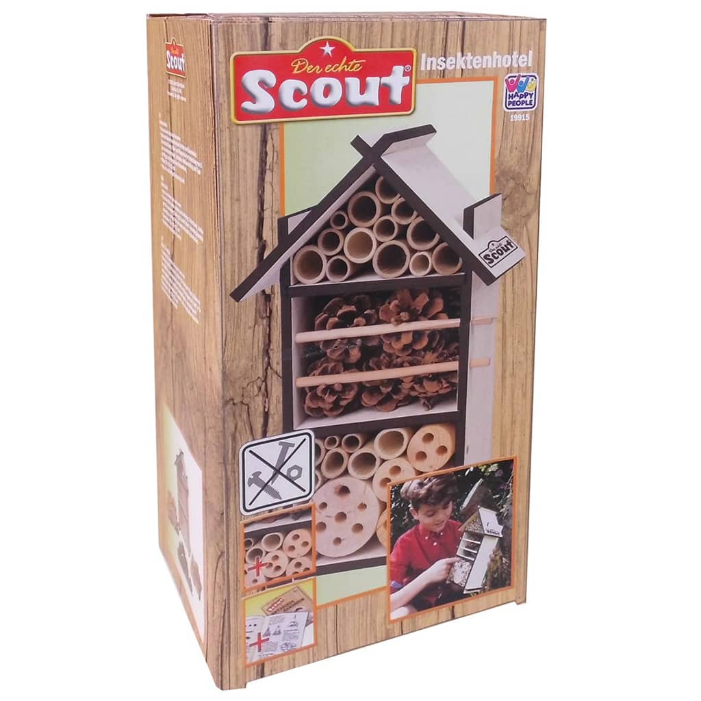Scout Hôtel à insectes 9,5x16x28 cm Bois