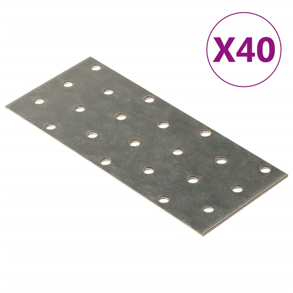 vidaXL Plaques perforées 40 pcs 2 mm 140x60 mm acier galvanisé