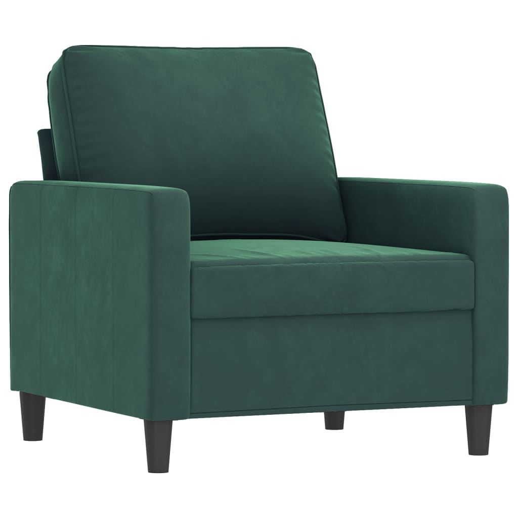 vidaXL Fauteuil Vert foncé 60 cm Velours