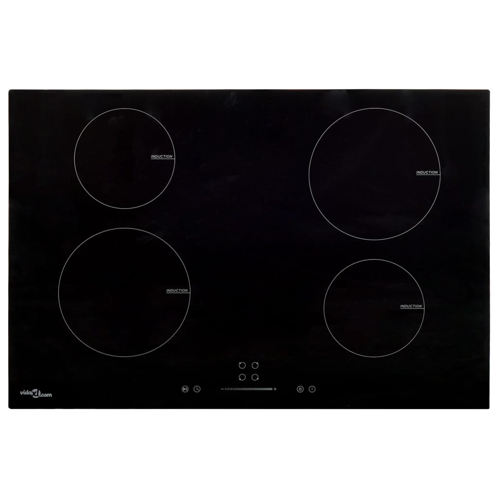 vidaXL Plaque de cuisson à induction 4 brûleurs Verre 77 cm 7000 W