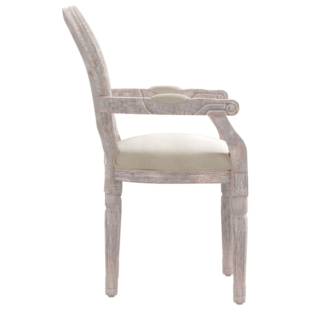 vidaXL Chaise à manger beige 54x56x96,5 cm lin