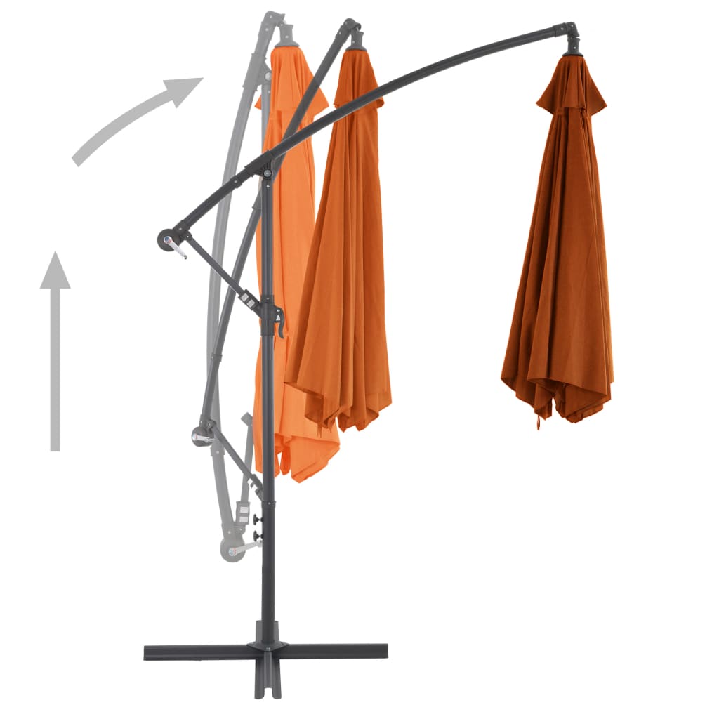 vidaXL Parasol de jardin en porte-à-faux avec mât en aluminium