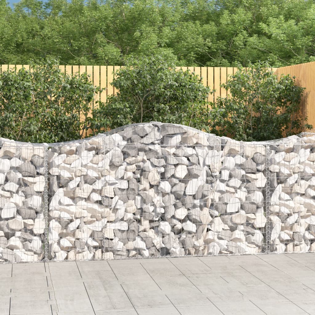 vidaXL Paniers à gabions arqués 2 pcs 200x50x100/120 cm fer galvanisé