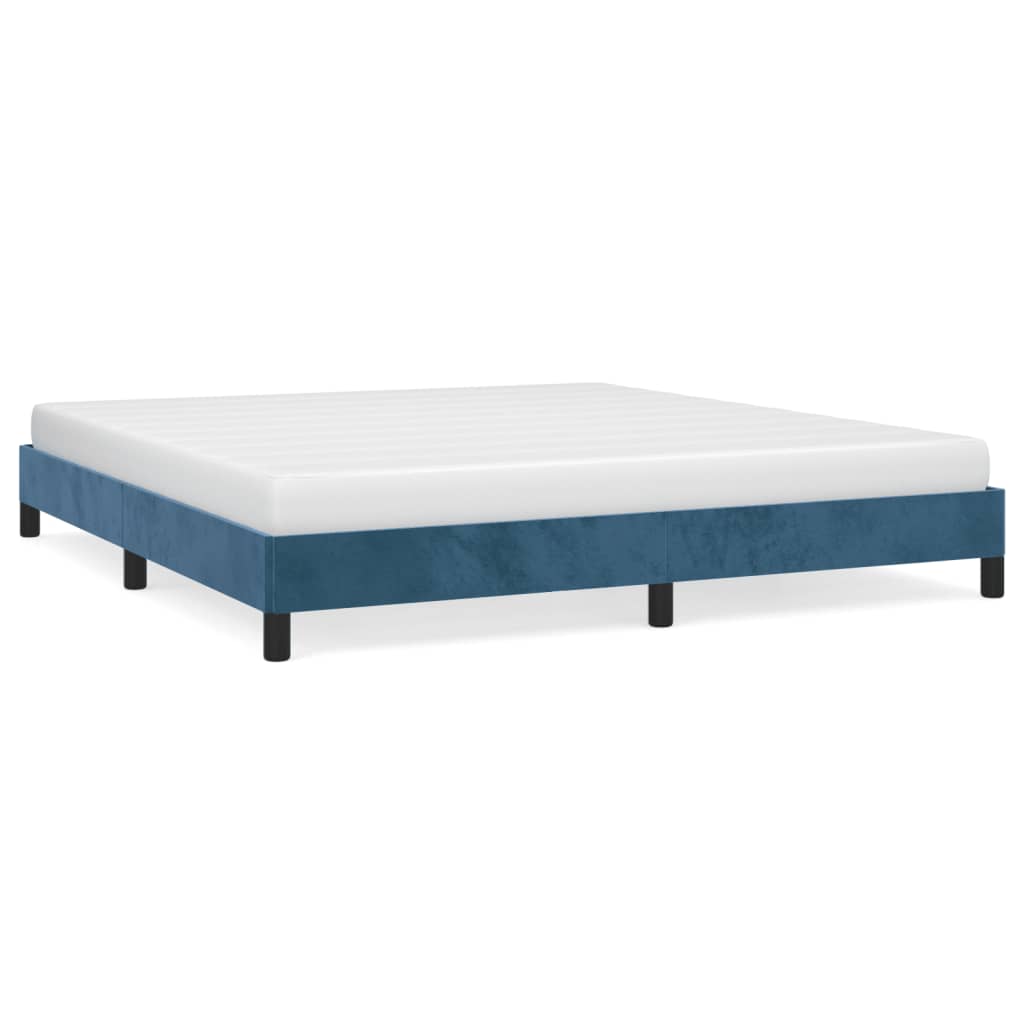 vidaXL Cadre de lit sans matelas bleu foncé 160x200 cm velours