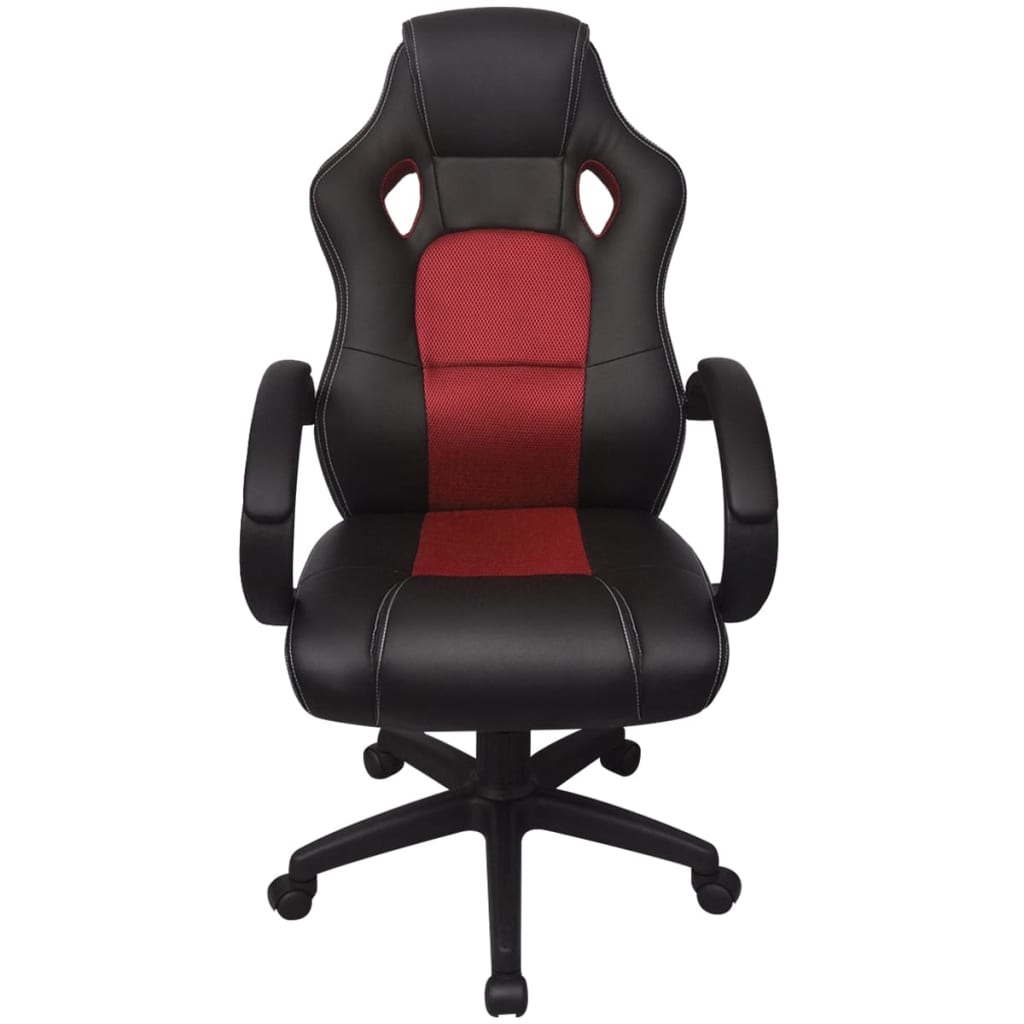vidaXL Chaise de bureau en cuir artificiel Rouge