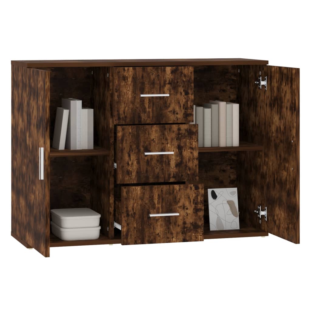 vidaXL Buffet Chêne fumé 91x29,5x65 cm Bois d'ingénierie