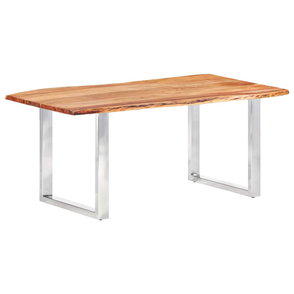 vidaXL Table à dîner à live edge Bois d'acacia massif 200 cm 3,8 cm