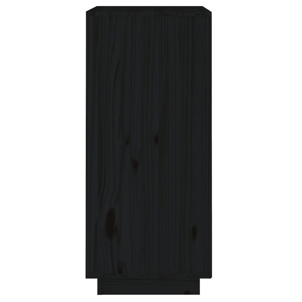 vidaXL Buffet Noir 38x35x80 cm Bois de pin massif