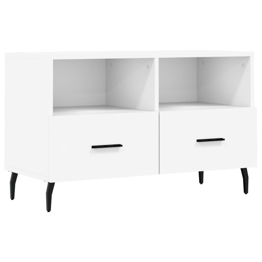 vidaXL Meuble TV Blanc 80x36x50 cm Bois d'ingénierie