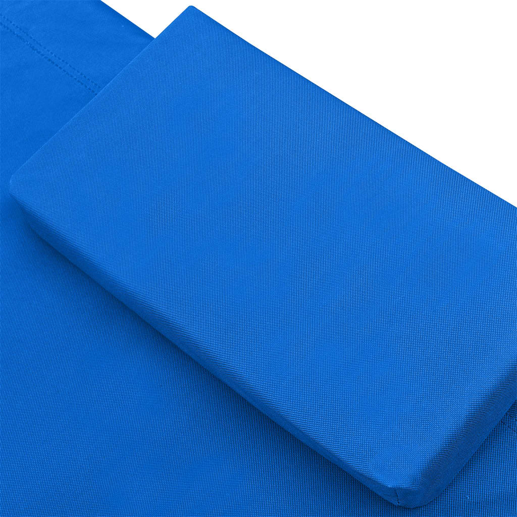 vidaXL Chaise longue d'extérieur tissu bleu