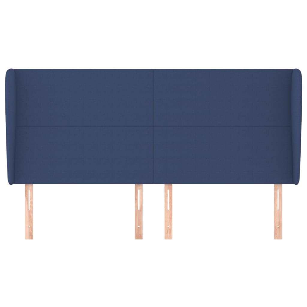 vidaXL Tête de lit avec oreilles Bleu 183x23x118/128 cm Tissu