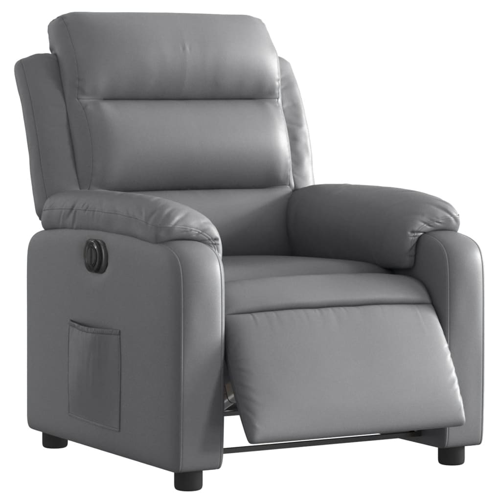 vidaXL Fauteuil inclinable électrique Gris Similicuir