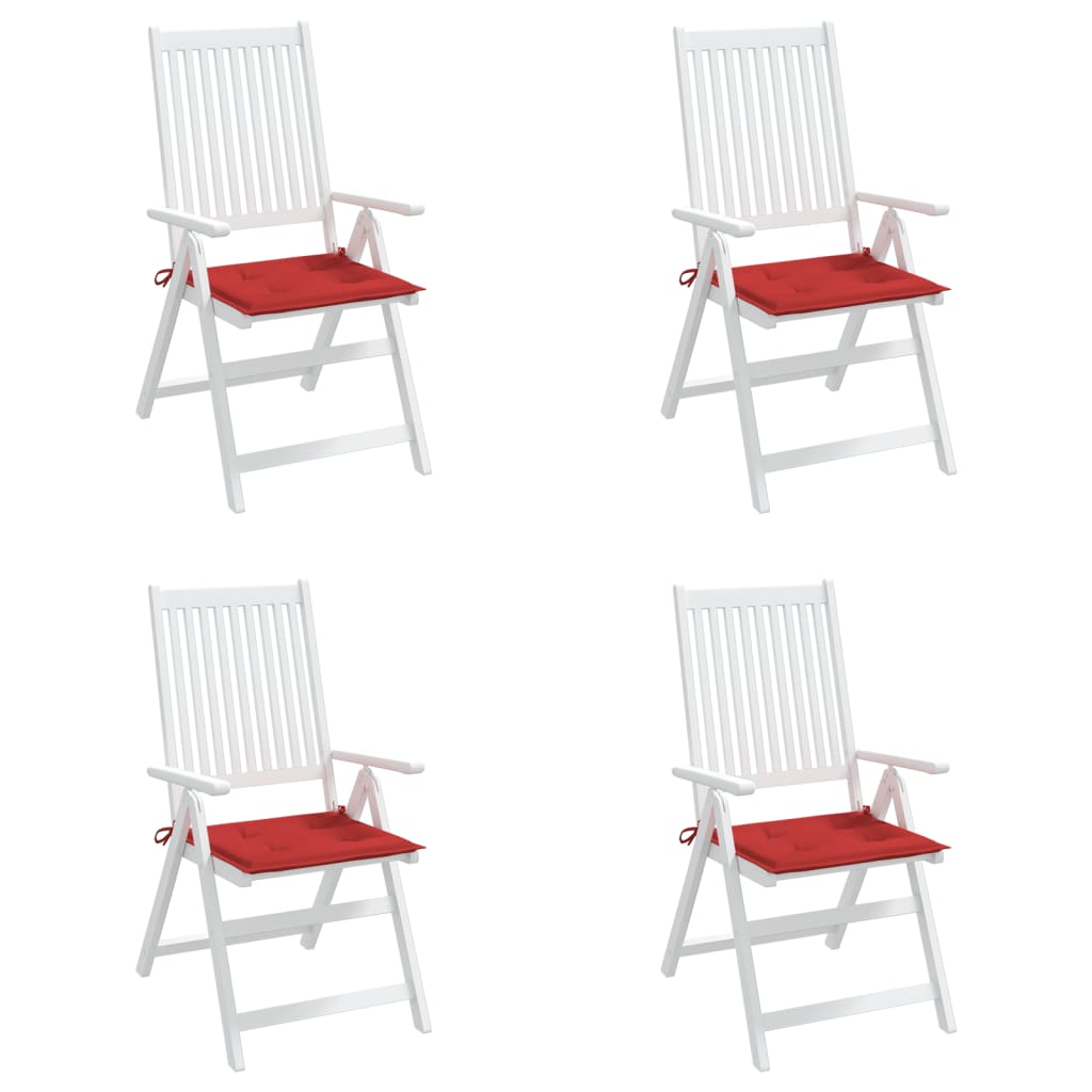vidaXL Coussins de chaise jardin lot de 4 rouge 50x50x3cm tissu oxford