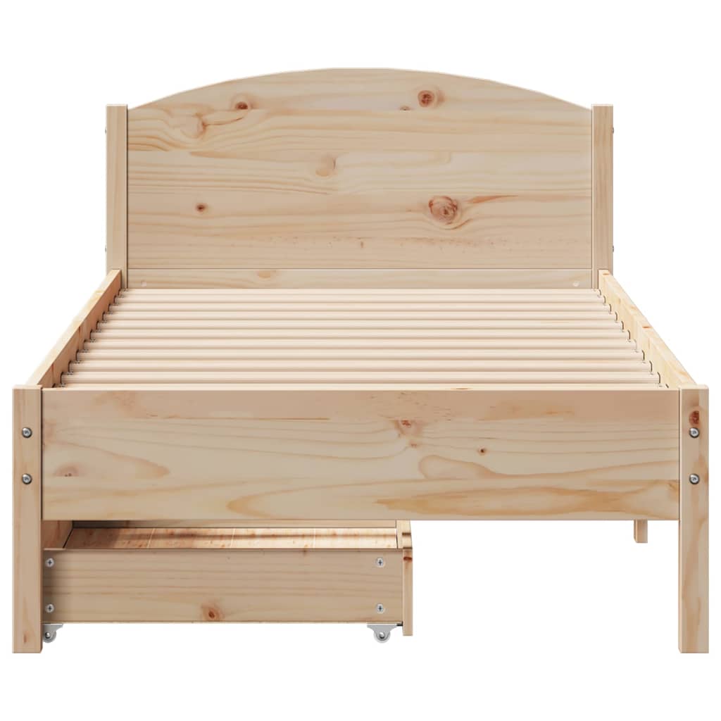 vidaXL Cadre de lit sans matelas 75x190 cm bois de pin massif