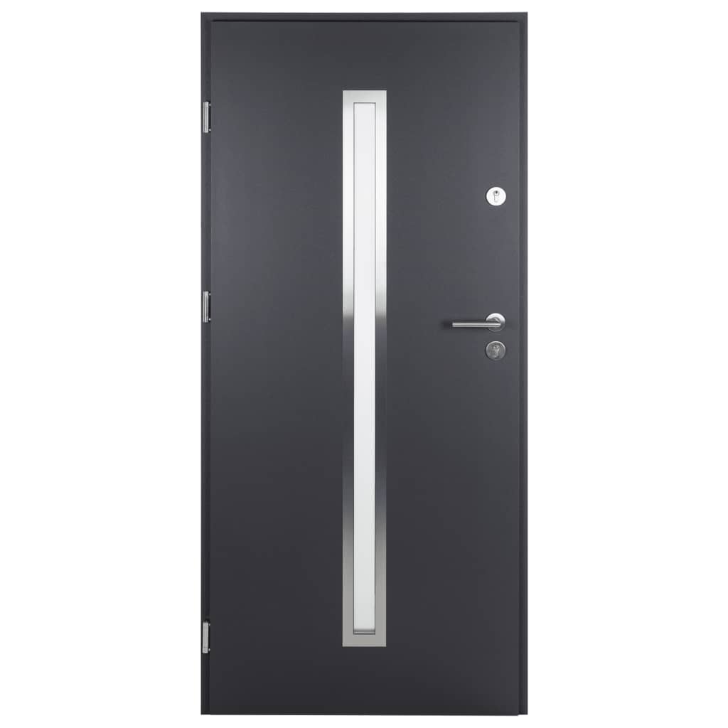 vidaXL Porte d'entrée anthracite 100x200 cm aluminium