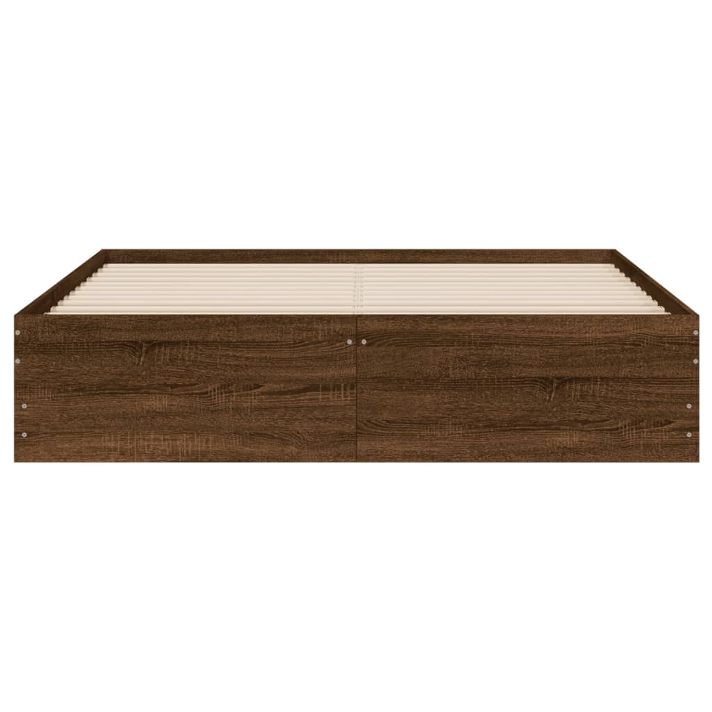 vidaXL Cadre de lit avec tiroirs sans matelas chêne marron 140x190 cm