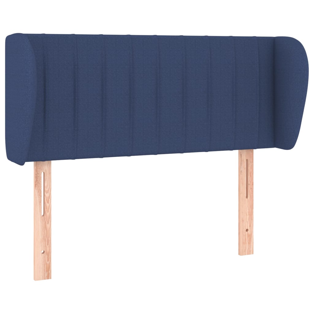 vidaXL Tête de lit avec oreilles Bleu 93x23x78/88 cm Tissu