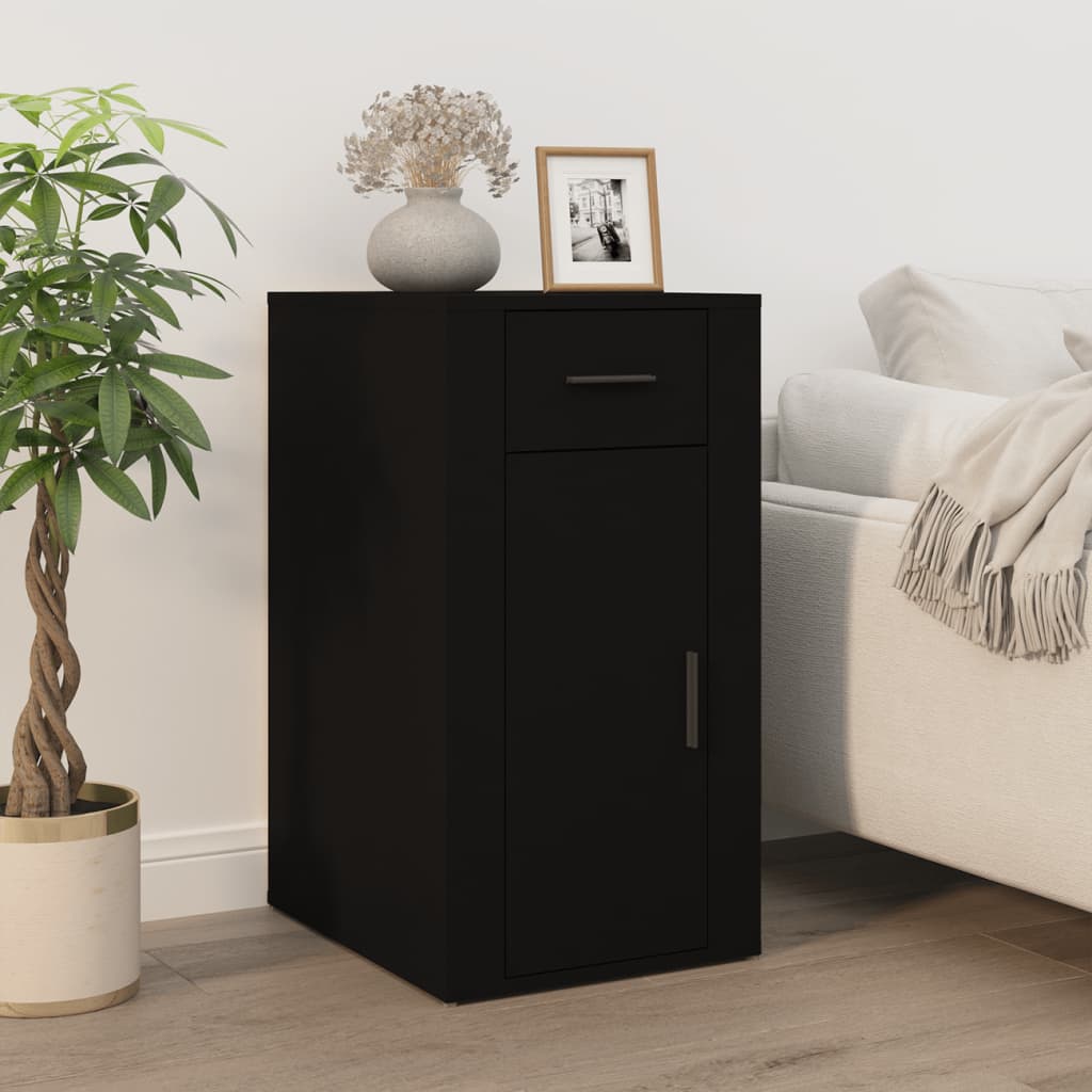 vidaXL Armoire de bureau Noir 40x49x75 cm Bois d'ingénierie