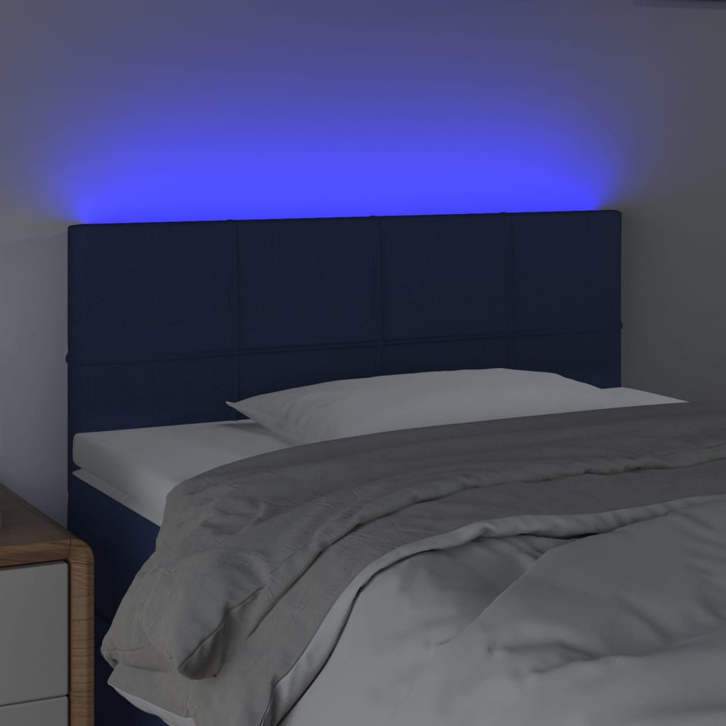 vidaXL Tête de lit à LED Bleu 80x5x78/88 cm Tissu