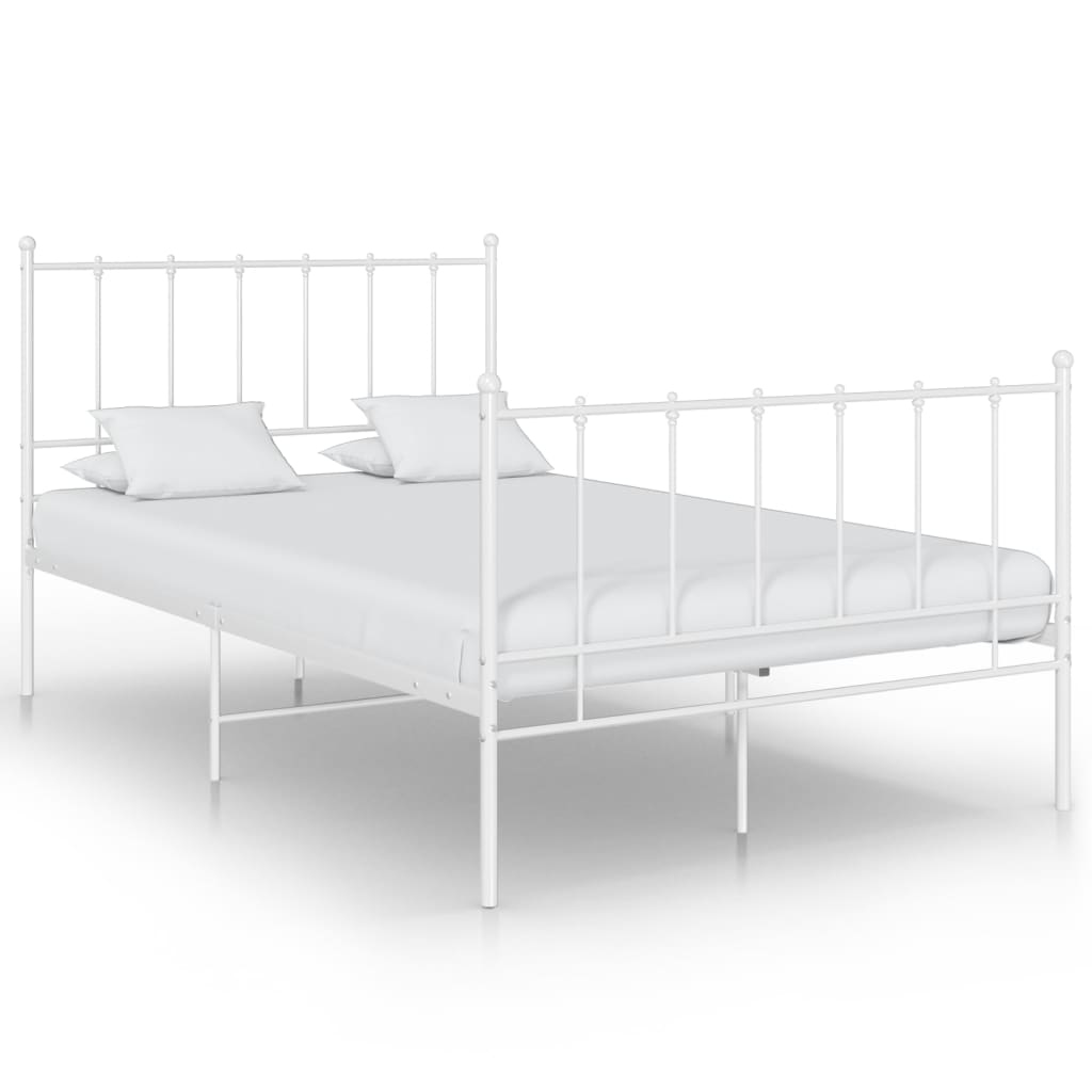 vidaXL Cadre de lit sans matelas blanc métal 120x200 cm