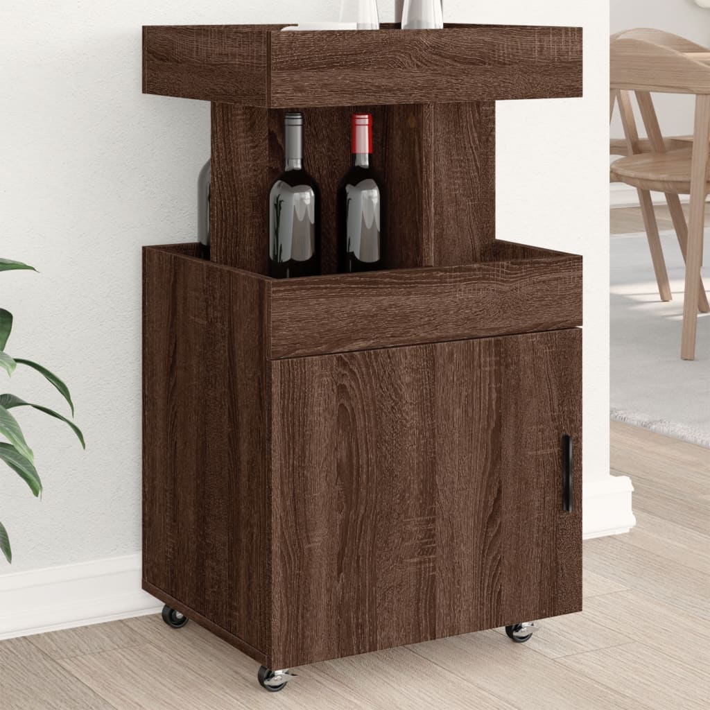 vidaXL Chariot de bar chêne marron 50x41x89 cm bois d'ingénierie