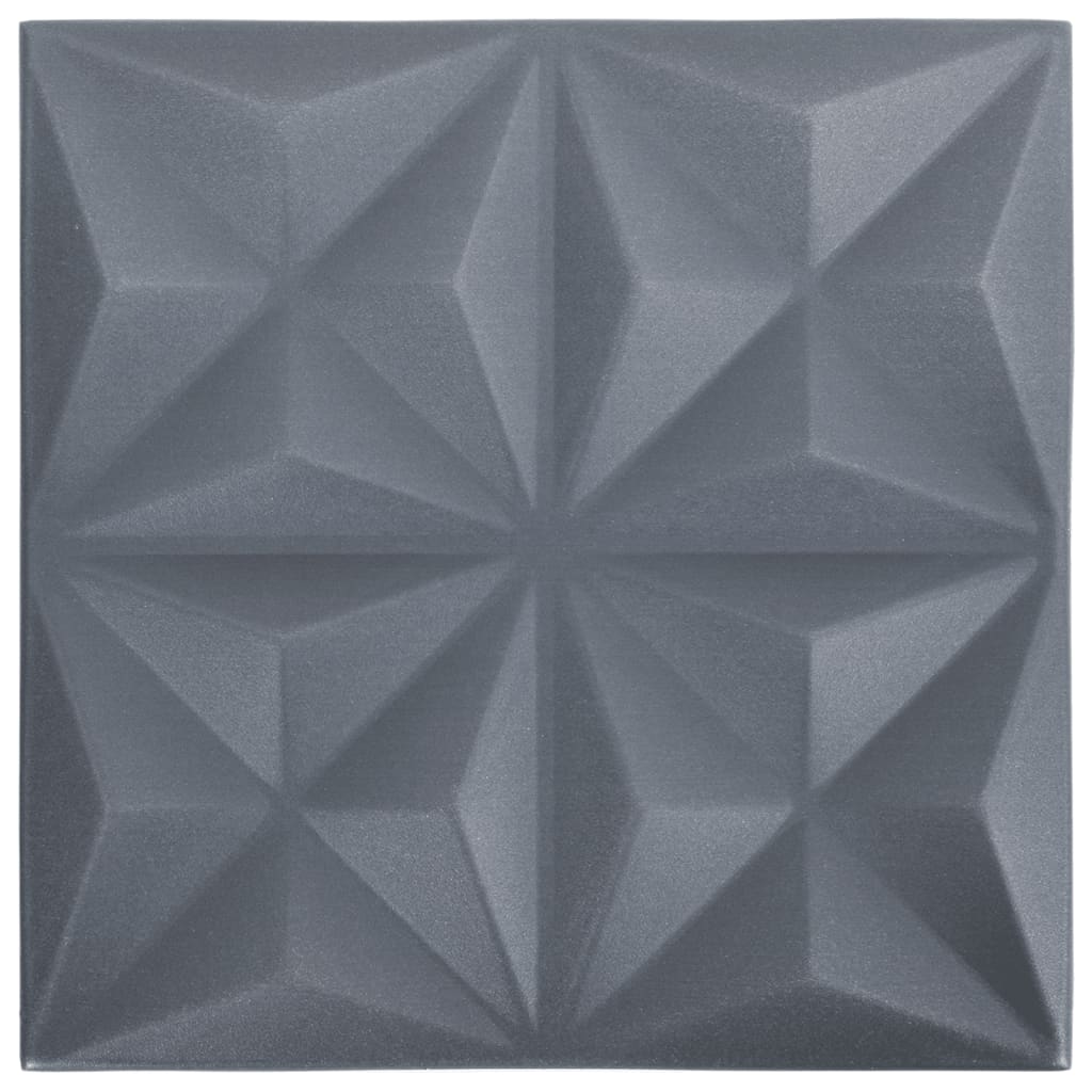 vidaXL Panneaux muraux 3D 48 pcs 50x50 cm gris origami 12 m²