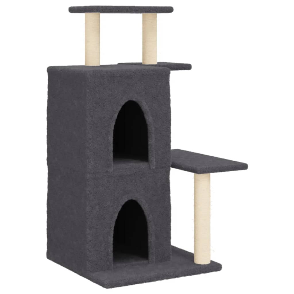 vidaXL Arbre à chat avec griffoirs en sisal gris foncé 97 cm