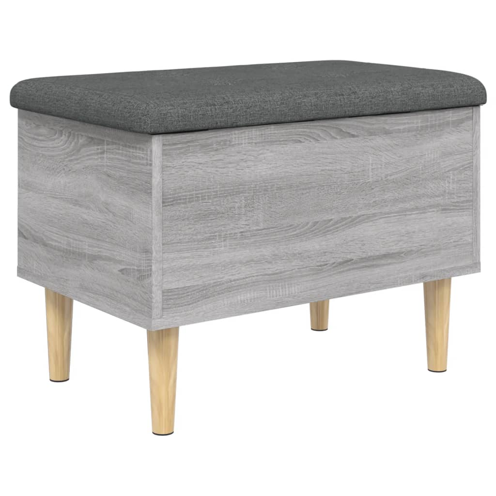 vidaXL Banc de rangement sonoma gris 62x42x46 cm bois d'ingénierie