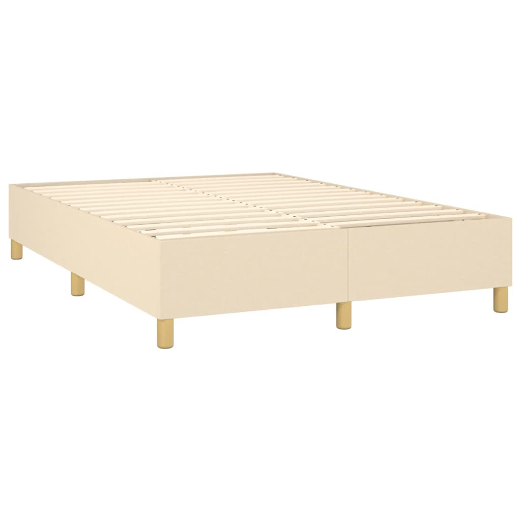 vidaXL Sommier à lattes de lit avec matelas Crème 140x190 cm Tissu