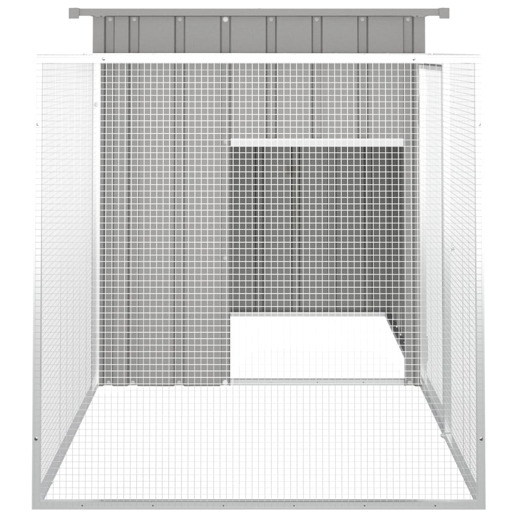 vidaXL Cage pour poules Gris 200x91x100 cm Acier galvanisé