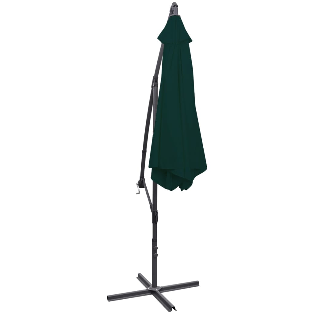 vidaXL Parasol de jardin en porte-à-faux 3 m vert