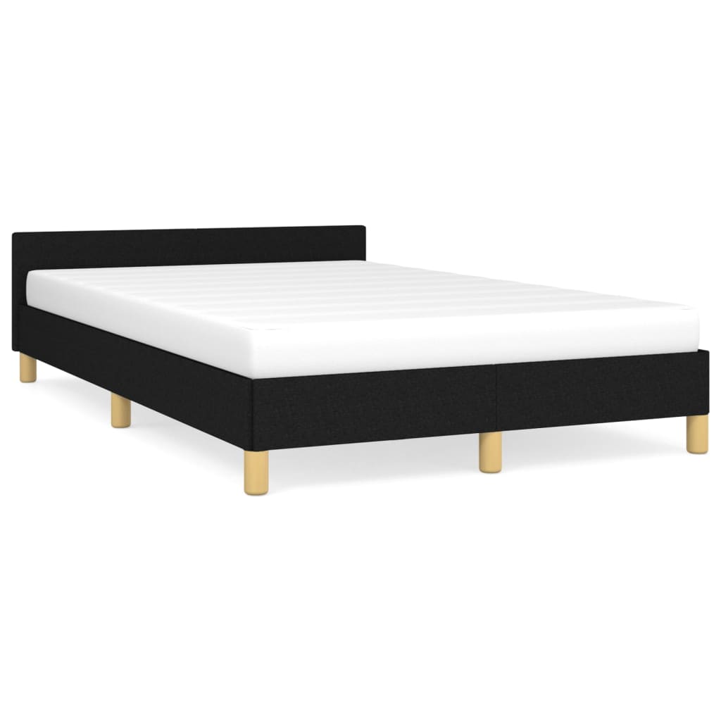 vidaXL Cadre de lit avec tête de lit Noir 120x200 cm Tissu