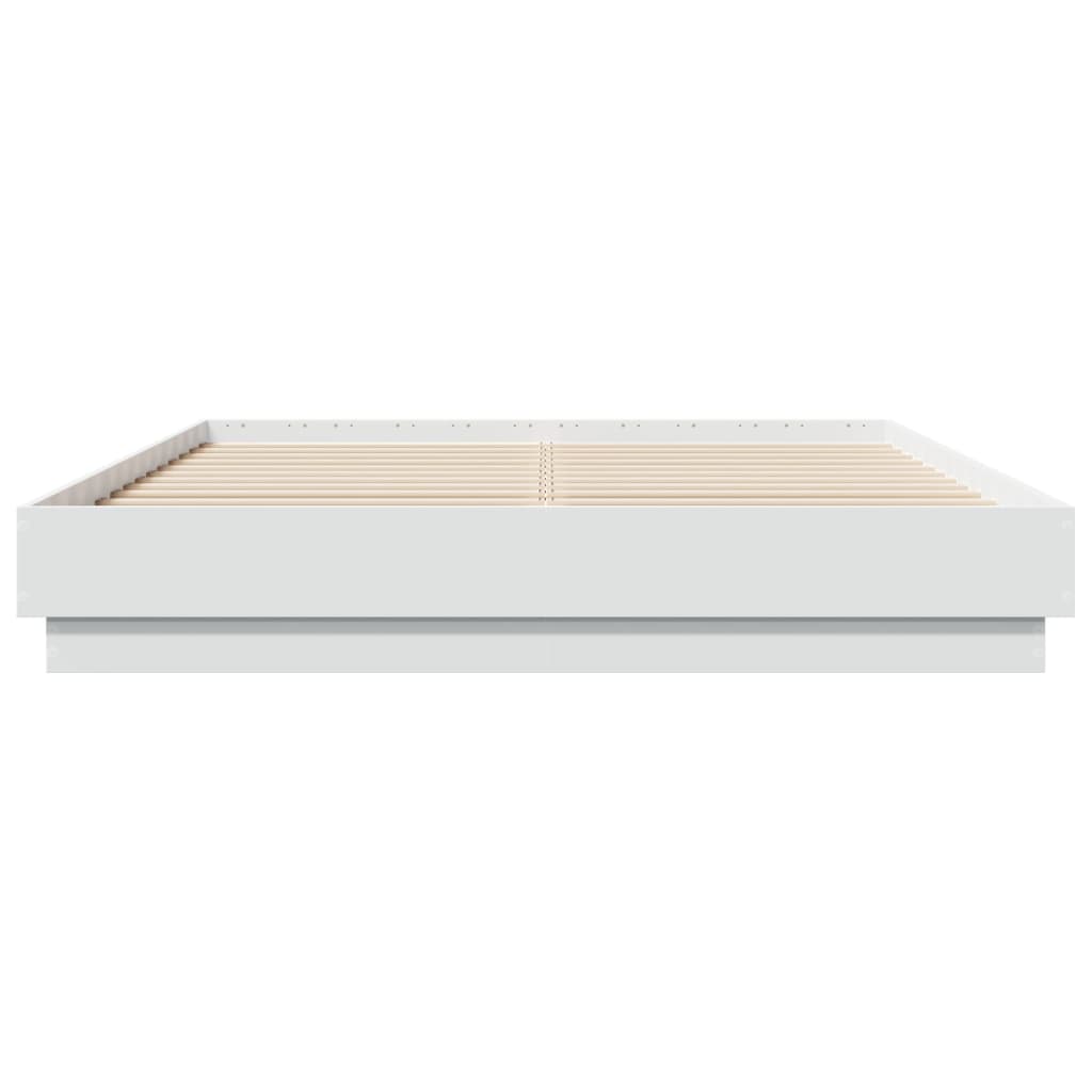 vidaXL Cadre de lit blanc 160x200 cm bois d'ingénierie