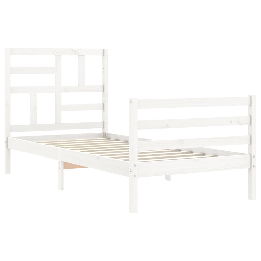 vidaXL Cadre de lit sans matelas blanc 90x200 cm bois massif