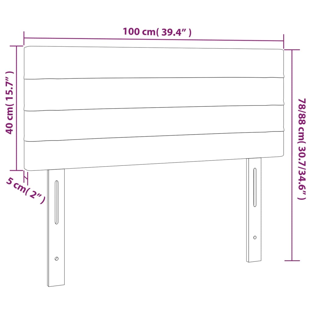 vidaXL Tête de lit Bleu 100x5x78/88 cm Tissu