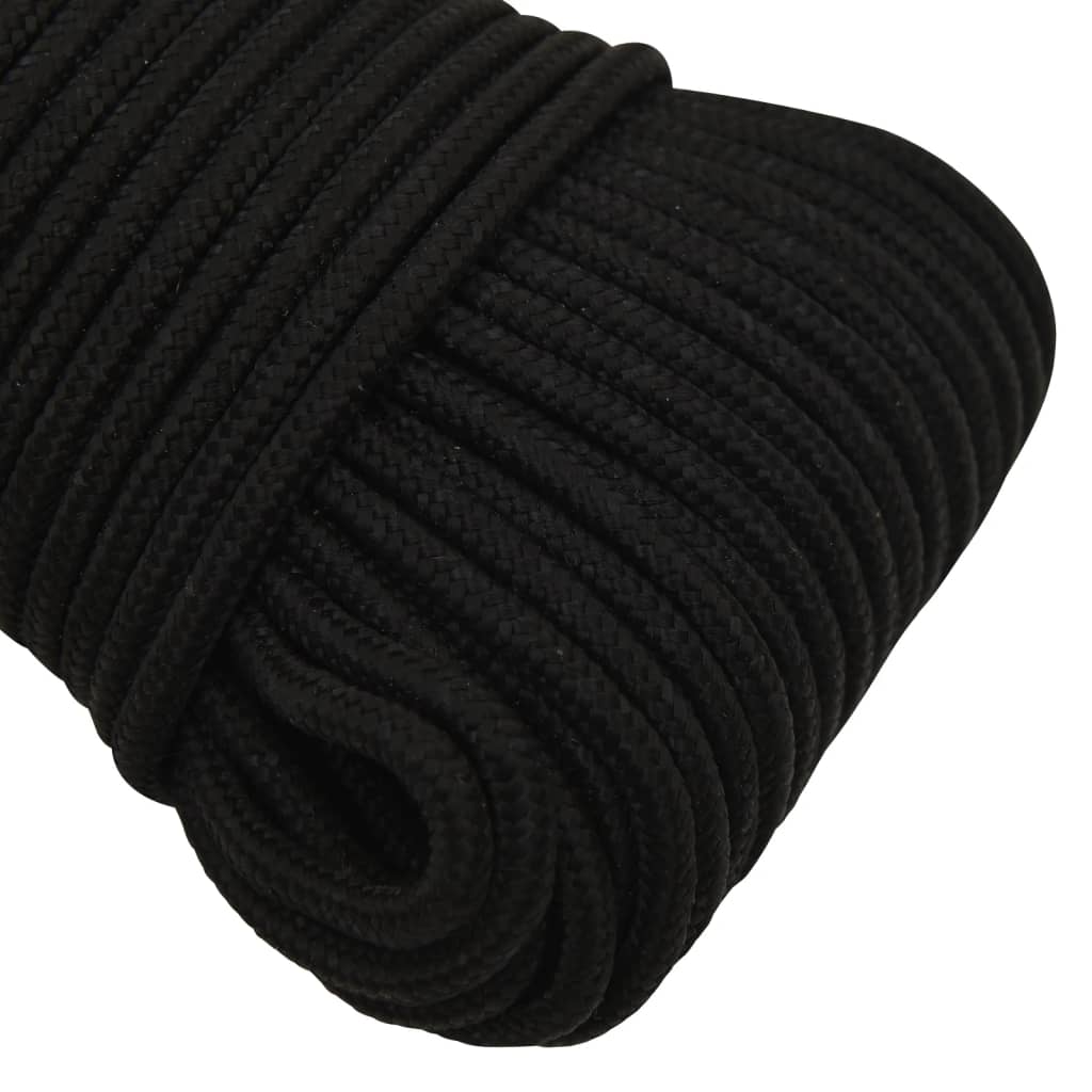 vidaXL Corde de travail Noir 4 mm 100 m Polyester