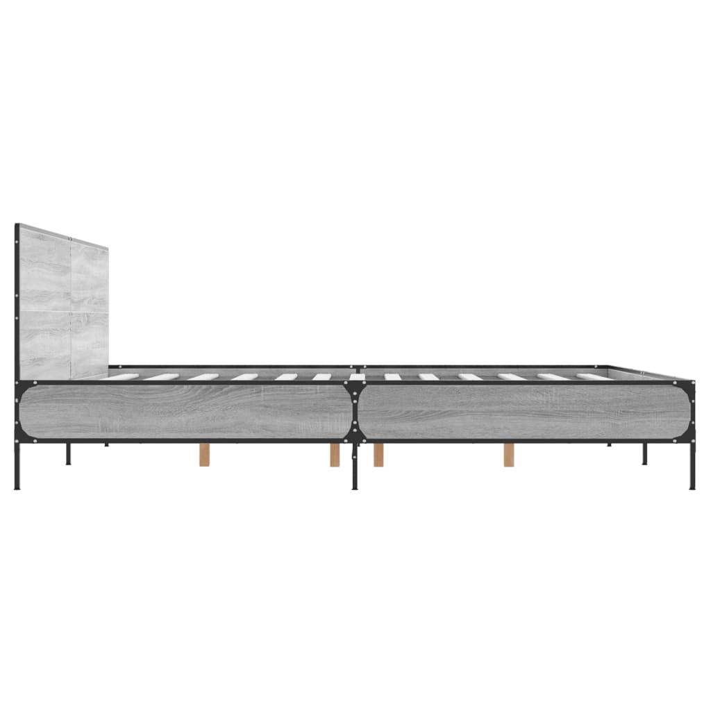 vidaXL Cadre de lit sans matelas sonoma gris 180x200 cm