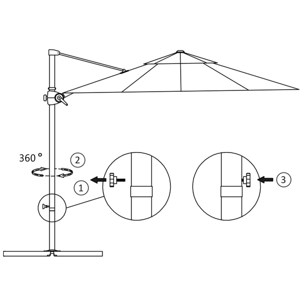 vidaXL Parasol de jardin en porte-à-faux avec mât en acier bleu azuré