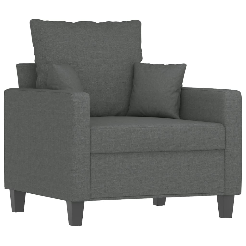 vidaXL Fauteuil avec repose-pied Gris foncé 60 cm Tissu