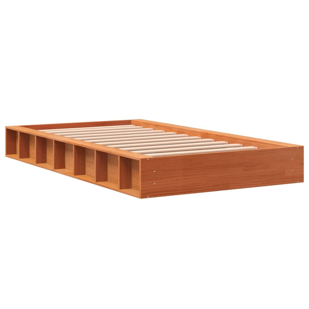 vidaXL Cadre de lit cire marron 90x190 cm bois de pin massif