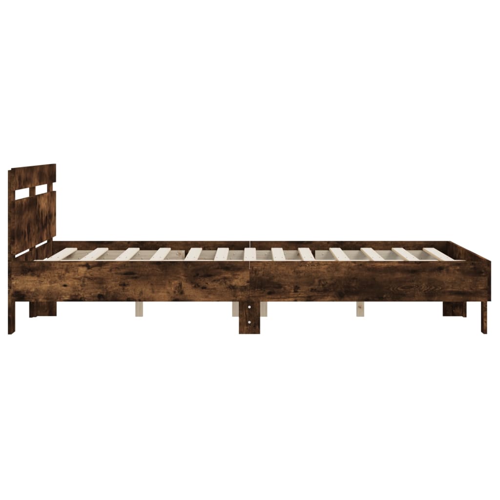 vidaXL Cadre de lit sans matelas chêne fumé 150x200 cm