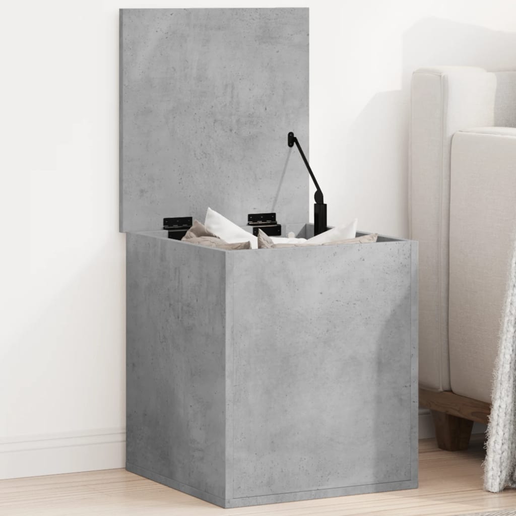 vidaXL Boîte de rangement gris béton 40x42x46 cm bois d'ingénierie