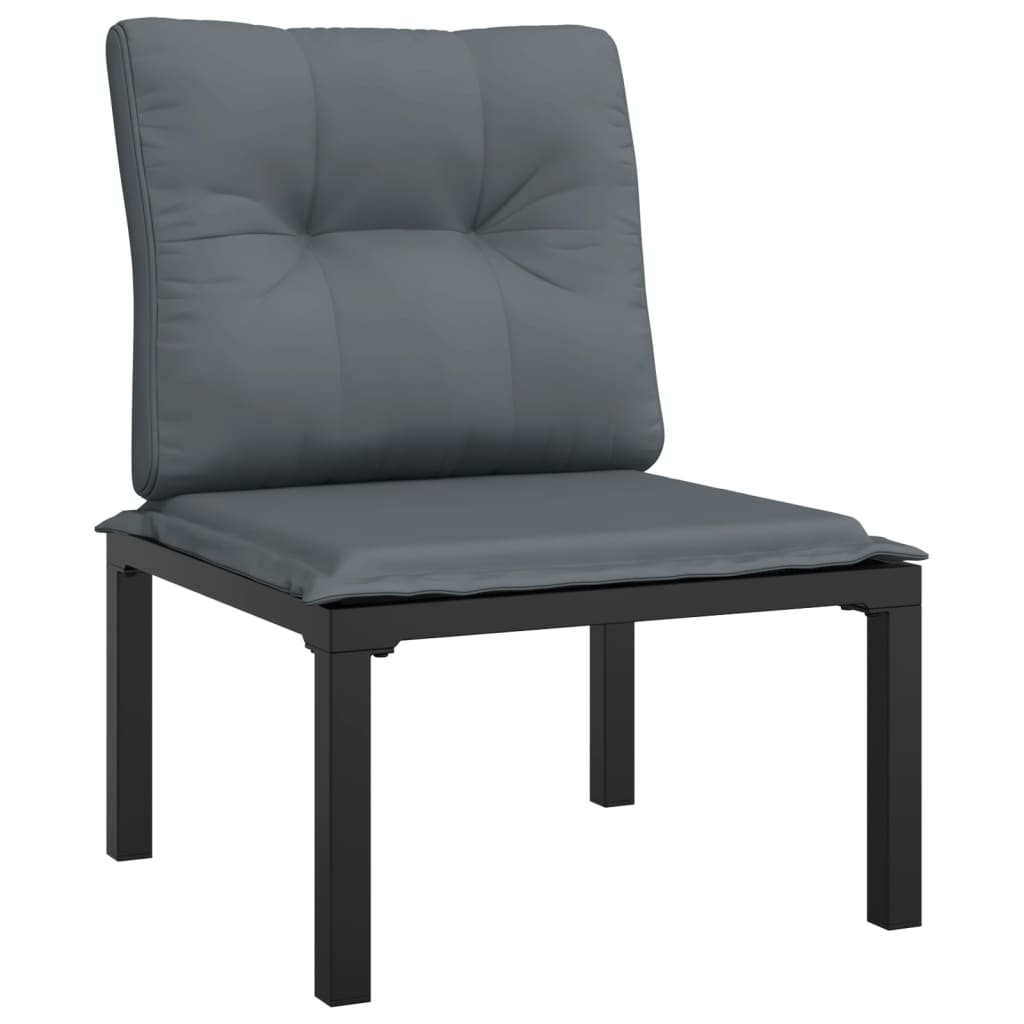 vidaXL Salon de jardin 4 pcs noir et gris résine tressée