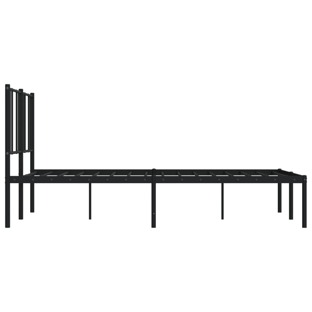 vidaXL Cadre de lit métal sans matelas avec tête de lit noir 120x190cm